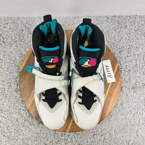 Jordan 8 Retro South Beach 2018 White Turbo Green Sneakers Mens 10 305381-113 - Picture 5 of 12